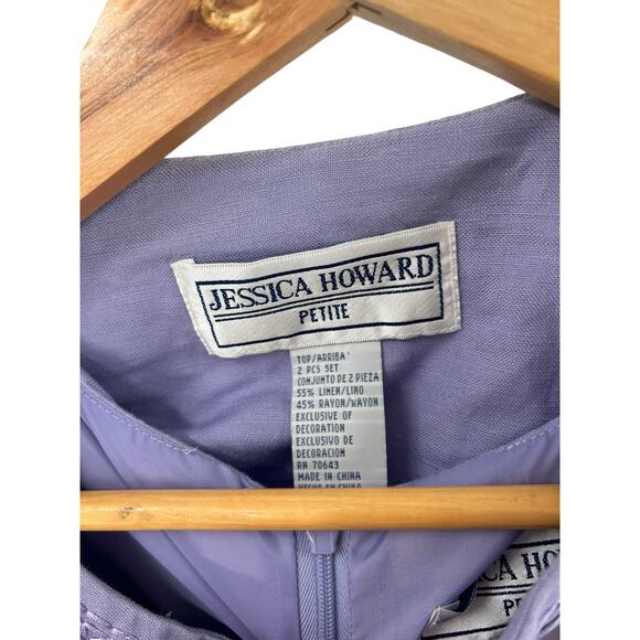 Jessica Howard Dress And Jacket Set Size 10 P Linen And Rayon Embroidery‎ - Picture 3 of 8